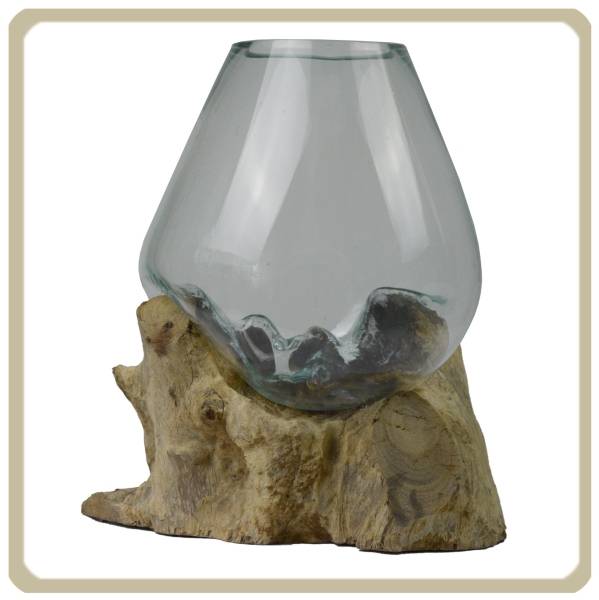 Simandra Wurzelholz Glas-Vase Wurzel-Vase Deko-Glas Kaffeewurzel Holz Design Blumenvase groß Bis zu 50% Rabatt