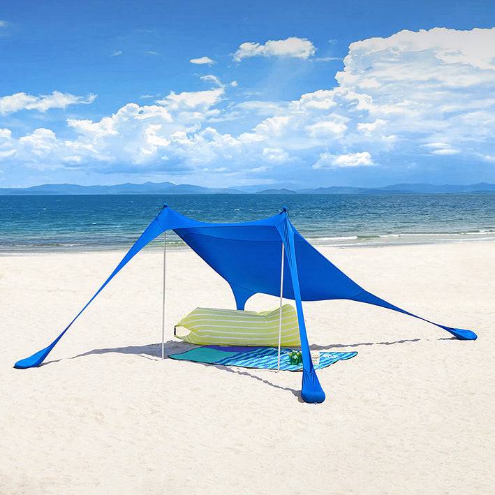 Sobuy SoBuy Lycra Strandzelt mit 2 Alu-Stangen Sonnensegel Strandmuschel Dunkelblau OZT01-DB Osterangebot