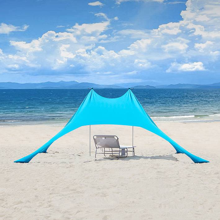Sobuy SoBuy Lycra Strandzelt mit 2 Alu-Stangen Sonnensegel Strandmuschel Hellblau OZT01-HB Lagerräumung