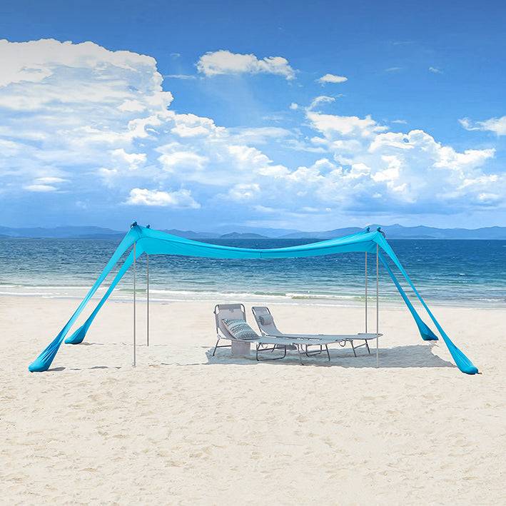 Sobuy SoBuy Lycra Strandzelt mit 4 Alu-Stangen Sonnensegel Strandmuschel Hellblau OZT02-HB Top Angebot