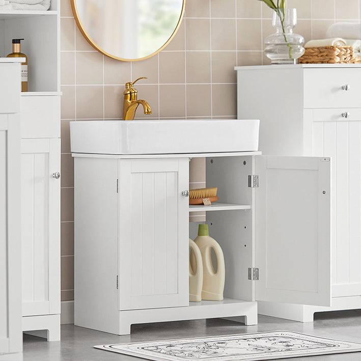 Sobuy SoBuy Waschbeckenunterschrank Badezimmerschrank Weiß Landhaus BZR18-W Letzter Tag