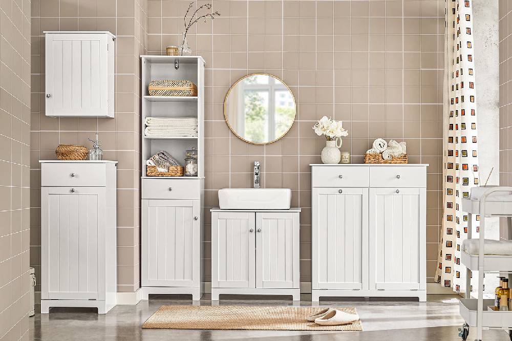 Sobuy SoBuy Waschbeckenunterschrank Badezimmerschrank Weiß Landhaus BZR18-W Letzter Tag
