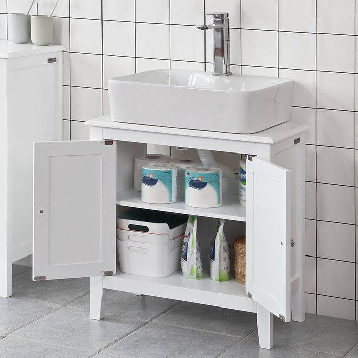 Sobuy SoBuy Waschbeckenunterschrank Weiß Badezimmerschrank Landhaus FRG202-W Zeitbegrenzte Promotion