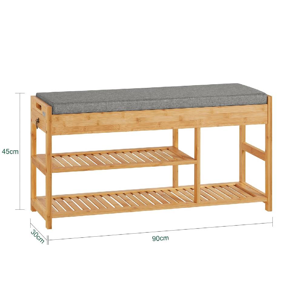 Sobuy SoBuy Schuhbank Sitzbank mit Schuhregal Breit 90cm Bambus FSR47-N Vierteljährliche Förderung