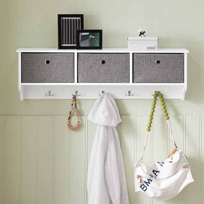 Sobuy SoBuy Wandgarderobe Kleiderhaken Flurgarderobe Weiß-Hellgrau FRG282-W 50% Rabatt mit kostenlosem Versand