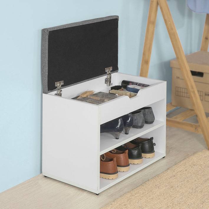 Sobuy SoBuy Schuhbank mit Sitzfläche Schuhregal Schuhschrank Hellgrau FSR25-HG Clearance-Verkauf