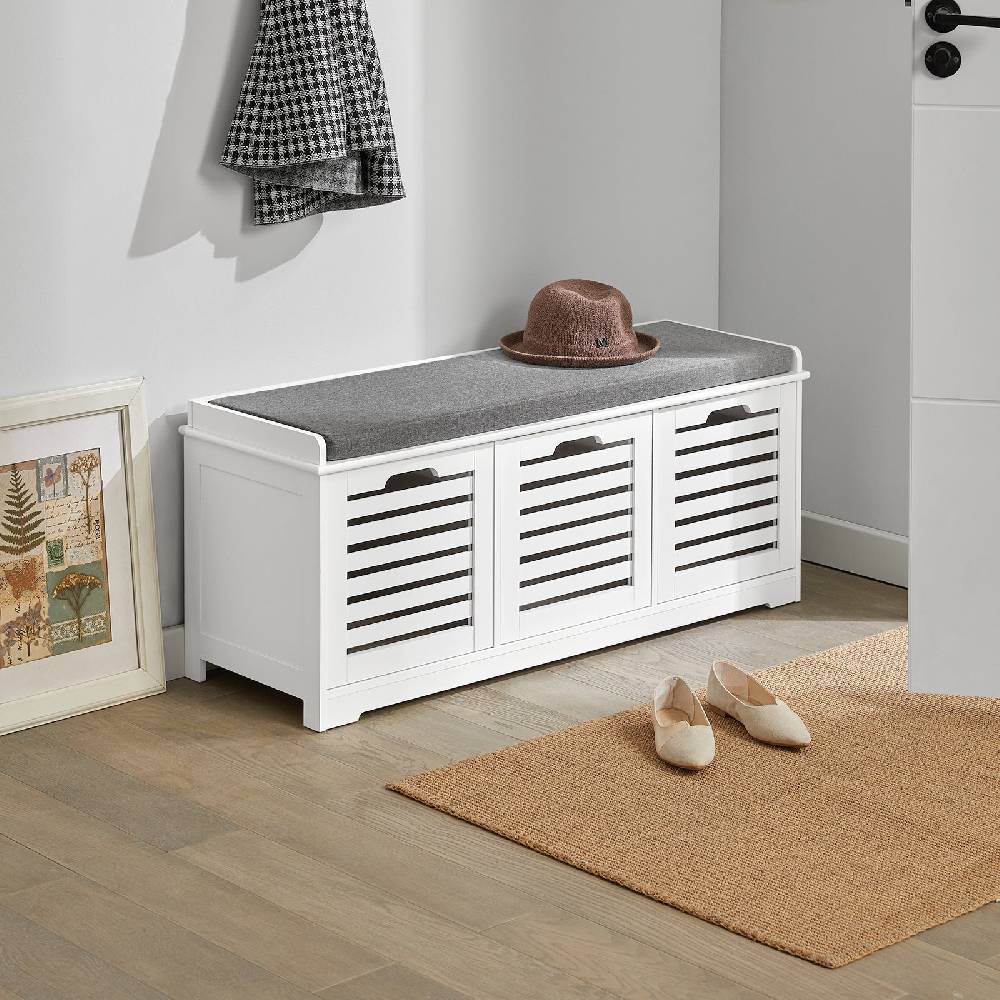 Sobuy SoBuy Schuhbank mit Sitzkissen Schuhtruhe Sitzkommode Weiß FSR23-W Im Verkauf