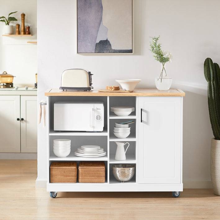 Sobuy SoBuy Kücheninsel Küchenschrank Küchenwagen Weiß-Natur FKW105-WN Günstiger Verkauf
