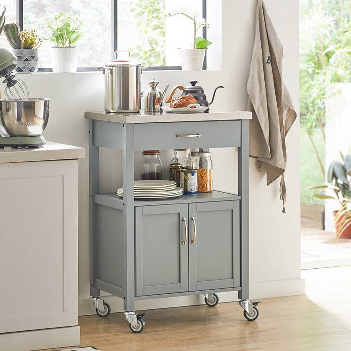 Sobuy SoBuy Küchenwagen Getränkewagen fürs Büro Servierwagen Hellgrau FKW22-HG Sonderangebot