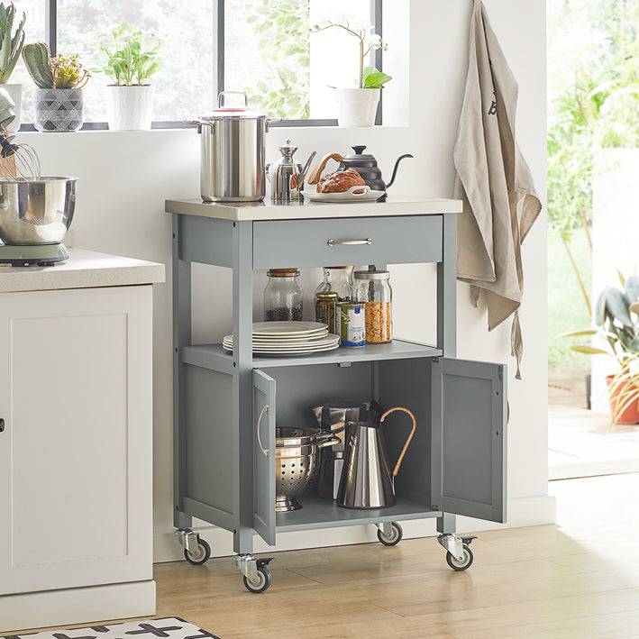 Sobuy SoBuy Küchenwagen Getränkewagen fürs Büro Servierwagen Hellgrau FKW22-HG Sonderangebot