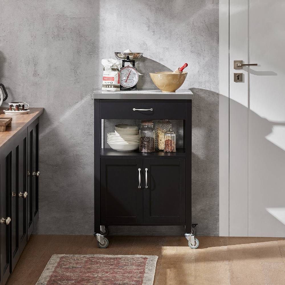 Sobuy SoBuy Küchenwagen Getränkewagen fürs Büro Servierwagen Schwarz FKW22-SCH Begrenztes Angebot