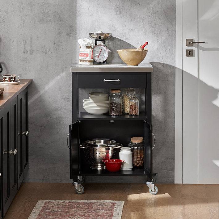 Sobuy SoBuy Küchenwagen Getränkewagen fürs Büro Servierwagen Schwarz FKW22-SCH Begrenztes Angebot