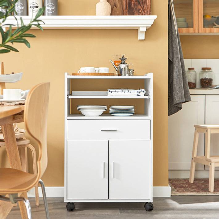 Sobuy SoBuy Küchenschrank Mikrowellenschrank Rollschrank Weiß FSB09-W Online Shopping