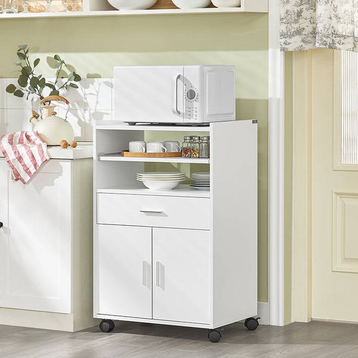 Sobuy SoBuy Küchenschrank Mikrowellenschrank Rollschrank Weiß FSB09-W Online Shopping