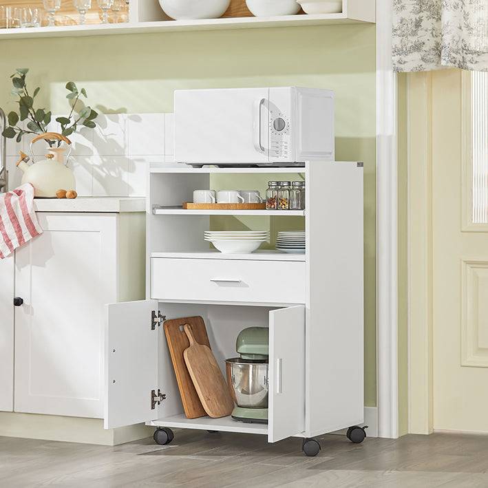 Sobuy SoBuy Küchenschrank Mikrowellenschrank Rollschrank Weiß FSB09-W Online Shopping