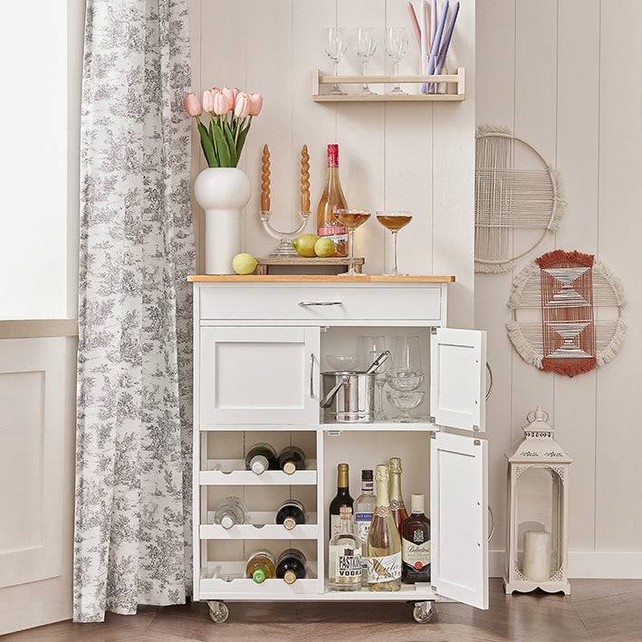 Sobuy SoBuy Servierwagen Küchenschrank Küchenwagen Weiß FKW45-WN Online Outlet
