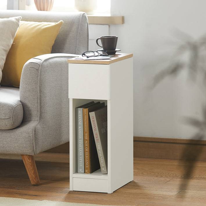 Sobuy SoBuy Nachttisch mit Schublade Couchtisch Sofatisch Beistelltisch Weiß FBT111-WN Große Rabatte