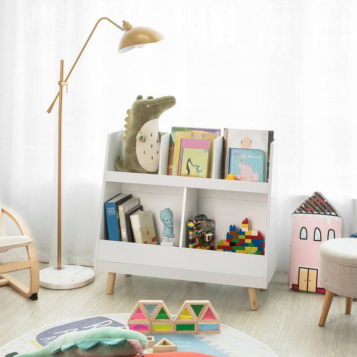 Sobuy SoBuy Kinderbücherregal Spielzeugtruhe Aufbewahrungsregal Kinderzimmer Weiß KMB19-W Neuheiten