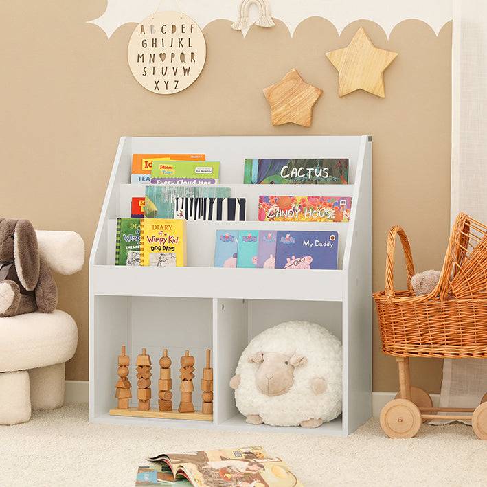 Sobuy SoBuy Kinderbücherregal Zeitungsständer Kinderzimmer Aufbewahrungsregal Weiß KMB01-W Bestseller