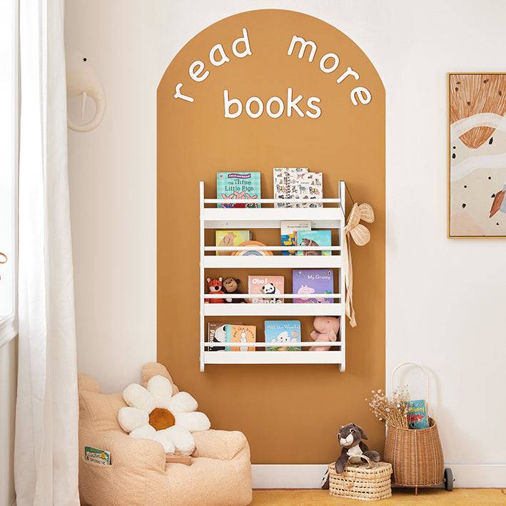 Sobuy SoBuy Kinder Bücherregal Wandregal für Kinder mit 4 Ablagen KMB08-K-W Räumungsverkauf