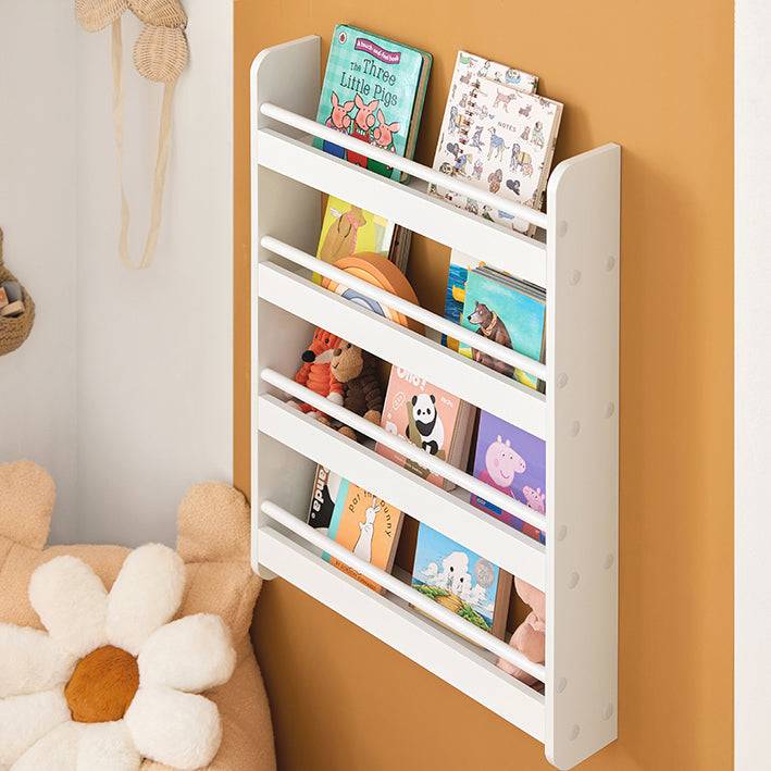 Sobuy SoBuy Kinder Bücherregal Wandregal für Kinder mit 4 Ablagen KMB08-K-W Räumungsverkauf