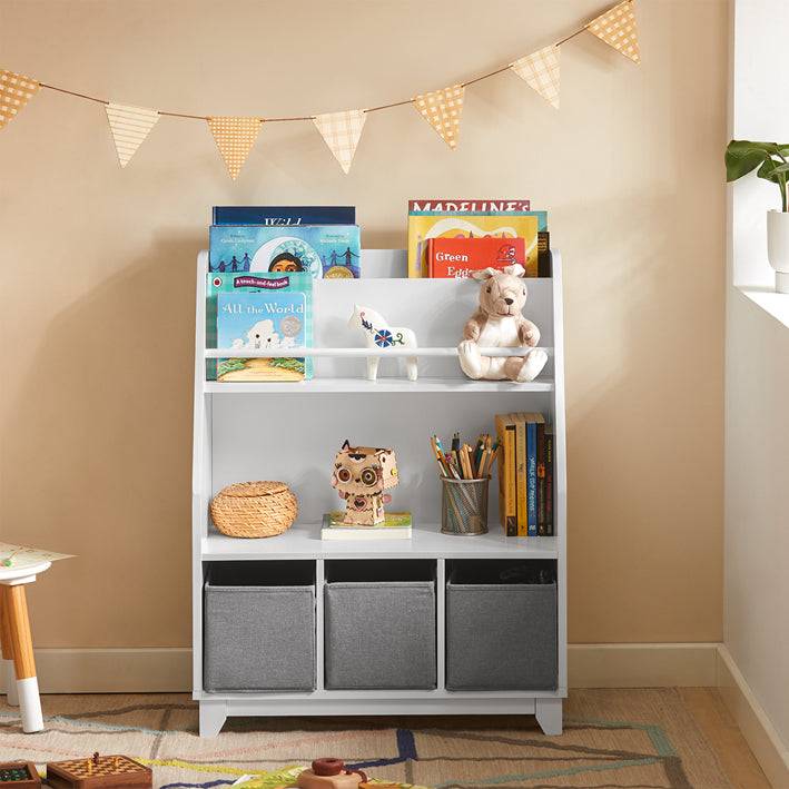 Sobuy SoBuy Kinderbücherregal Spielzeugregal Aufbewahrungsregal für Kinder KMB34-W Kauf eins, bekomm eins gratis