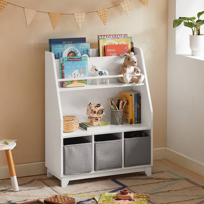 Sobuy SoBuy Kinderbücherregal Spielzeugregal Aufbewahrungsregal für Kinder KMB34-W Kauf eins, bekomm eins gratis
