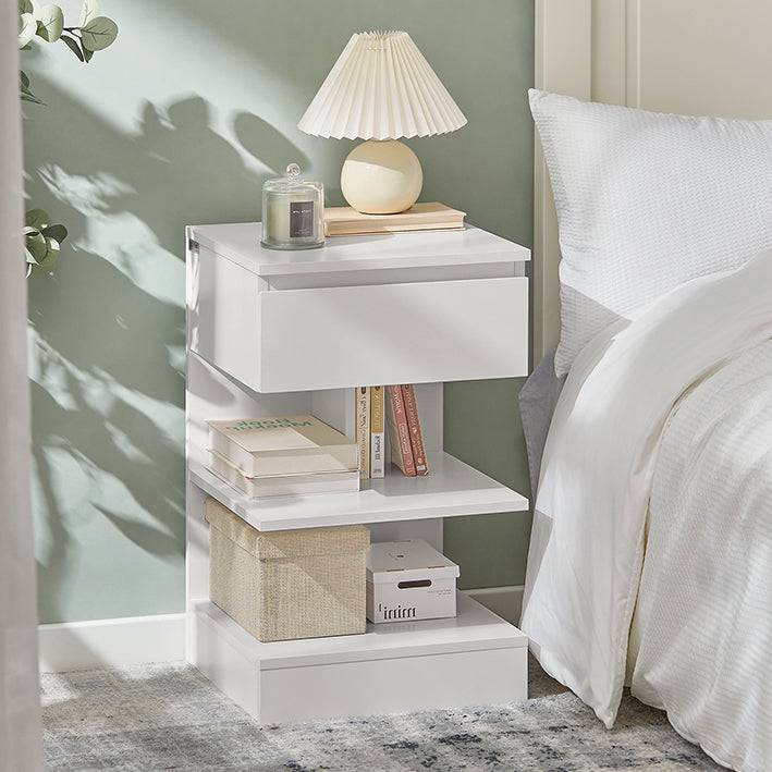 Sobuy SoBuy Nachttisch Fürs Schlafzimmer Beistelltisch Kommode Weiß FBT49-W Kostenlose Rückgabe