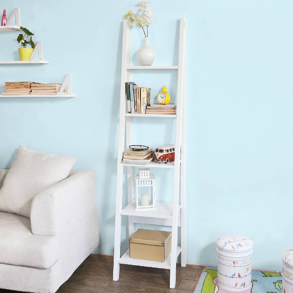 Sobuy SoBuy Leiterregal Weiß Bücherregal Standregal Holz FRG101-W JETZT KAUFEN