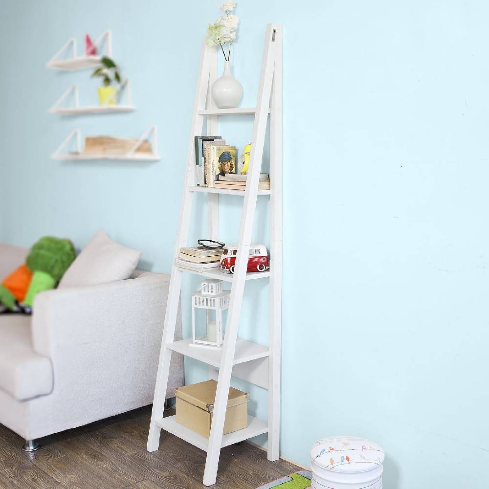 Sobuy SoBuy Leiterregal Weiß Bücherregal Standregal Holz FRG101-W JETZT KAUFEN