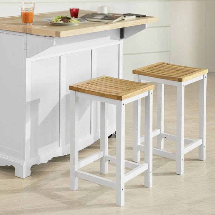 Sobuy SoBuy 2er Set Hocker Holzstuhl Küchenstuhl Sitzhöhe 61cm FST29-WNx2 Nur für heute