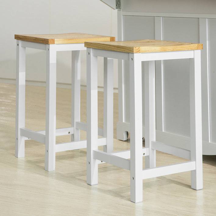 Sobuy SoBuy 2er Set Hocker Holzstuhl Küchenstuhl Sitzhöhe 61cm FST29-WNx2 Nur für heute