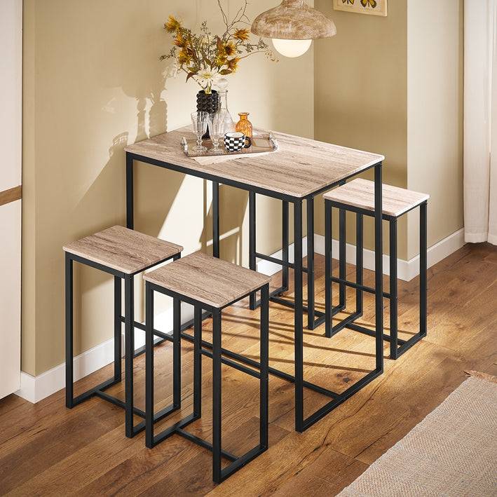 Sobuy SoBuy Bartisch mit 4 Hockern Bartisch set Stehtisch 5-teilig OGT15-N Super Rabatt
