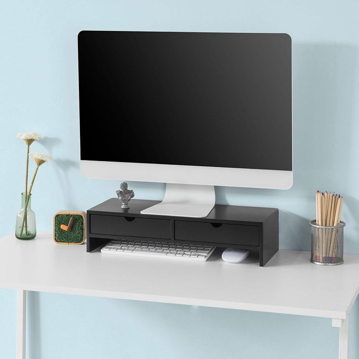 Sobuy SoBuy Monitorerhöhung Monitorständer mit Schubladen Schwarz BBF02-SCH 2025