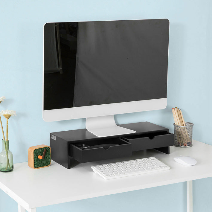 Sobuy SoBuy Monitorerhöhung Monitorständer mit Schubladen Schwarz BBF02-SCH 2025
