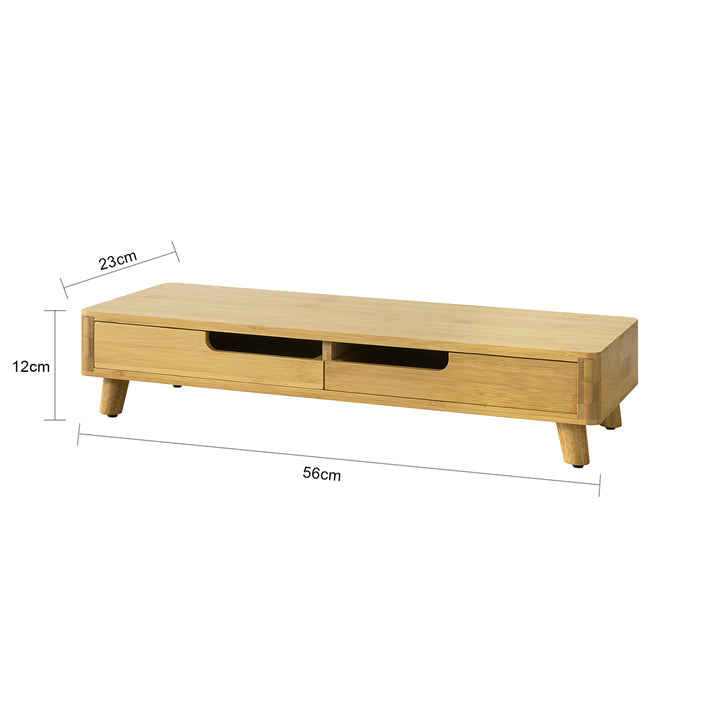 Sobuy SoBuy Design Monitorerhöhung Monitorständer mit 2 Schubladen Bambus BBF06-N Schlussverkauf
