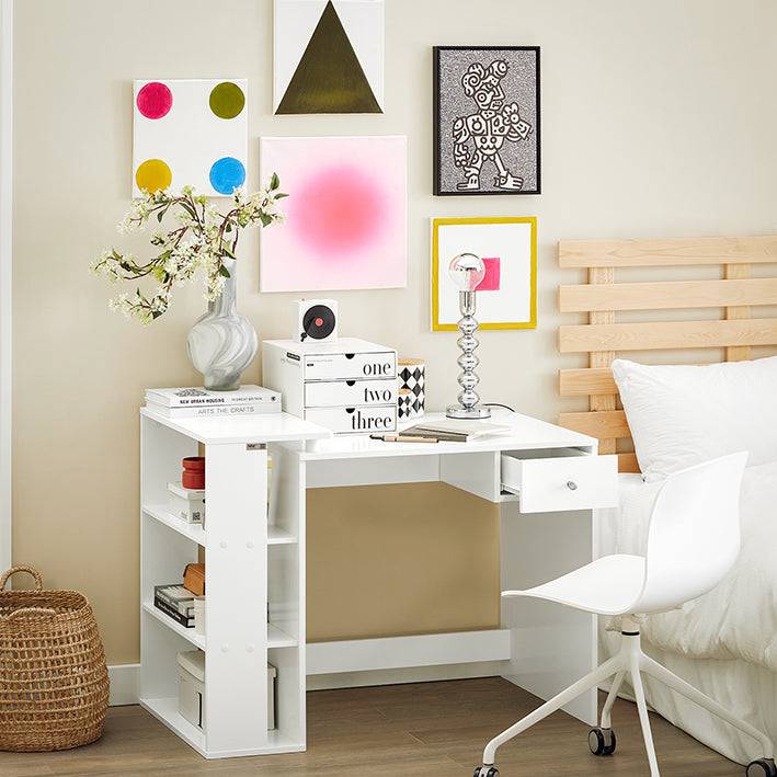 Sobuy SoBuy Schreibtisch Weiß Schreibtisch mit Regal Schreibtisch Kinder FWT35-W Kostenloser Versand
