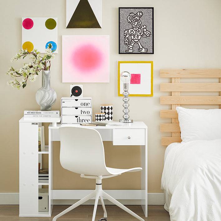 Sobuy SoBuy Schreibtisch Weiß Schreibtisch mit Regal Schreibtisch Kinder FWT35-W Kostenloser Versand