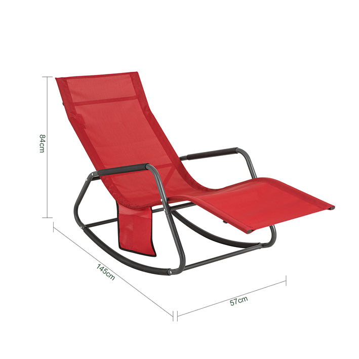Sobuy SoBuy Gartenliege Sonnenliege Schaukelliege Rot OGS47-R Sonderangebot