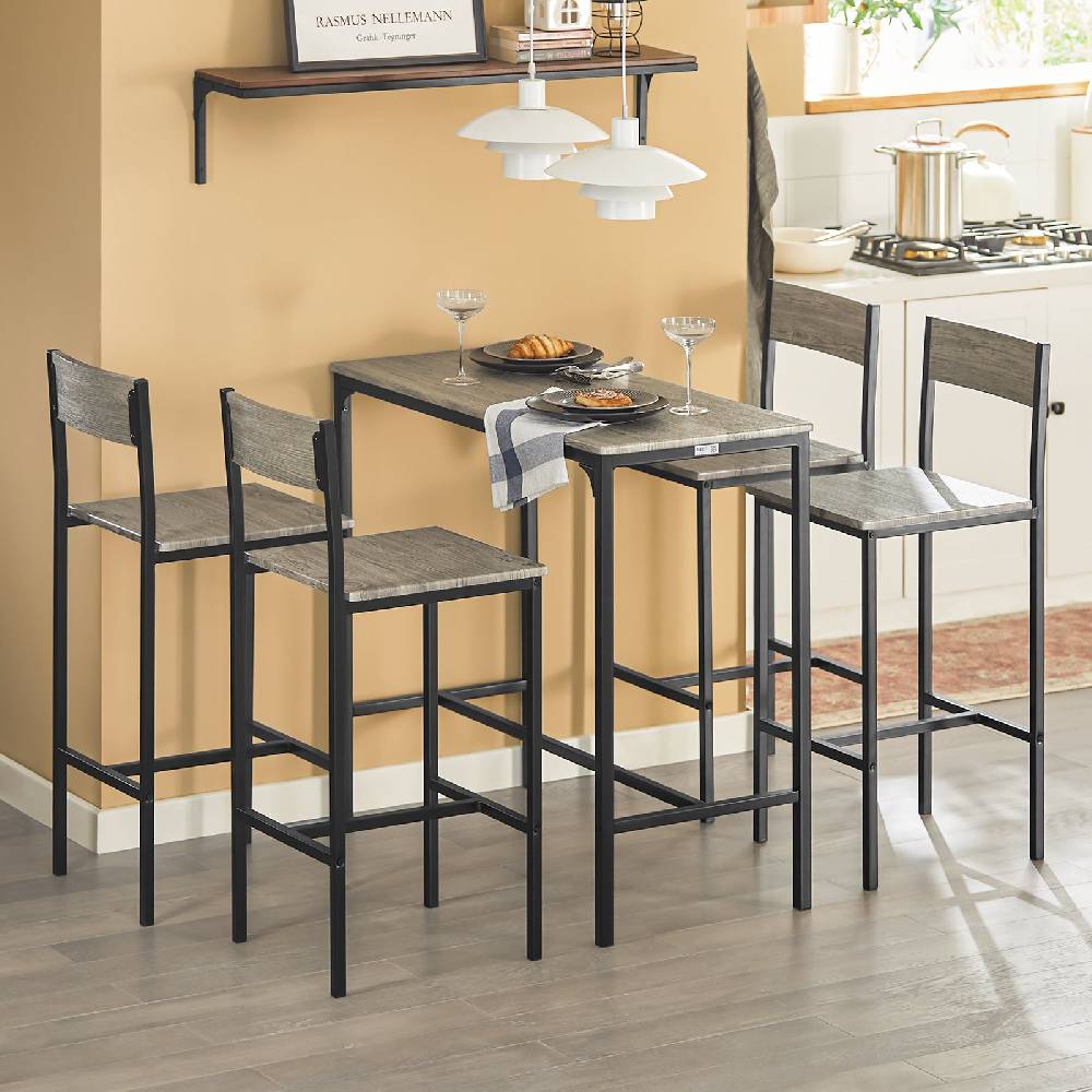 Sobuy SoBuy Bartisch mit 4 Hockern Bartisch set 5-teilig OGT14