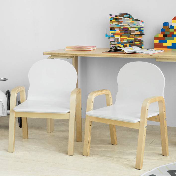 Sobuy SoBuy 2er Set Kinderstuhl Stühlchen höhenverstellbar Weiß KMB24-Wx2 Große Rabatte