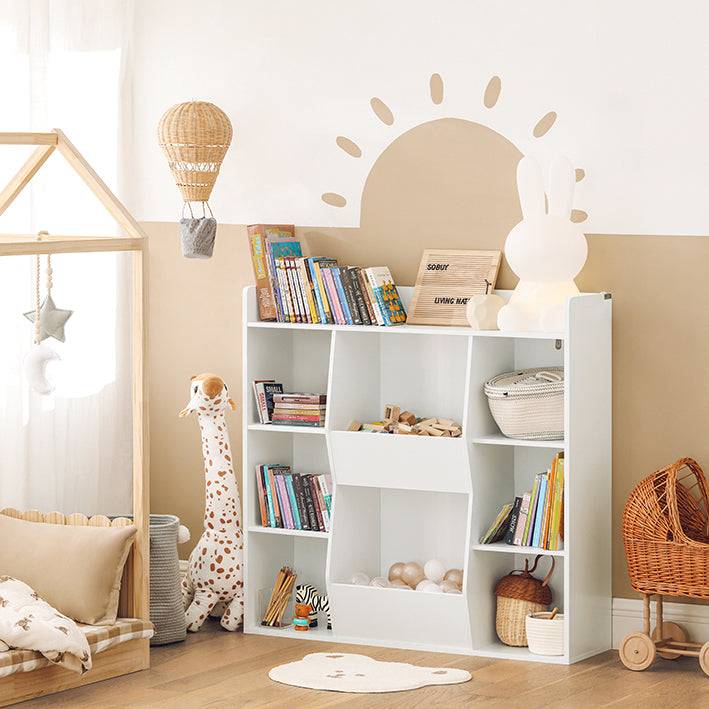 Sobuy SoBuy Kinderbücherregal Spielzeugtruhe Aufbewahrungsregal für Kinder Weiß KMB55-W Sonderangebote