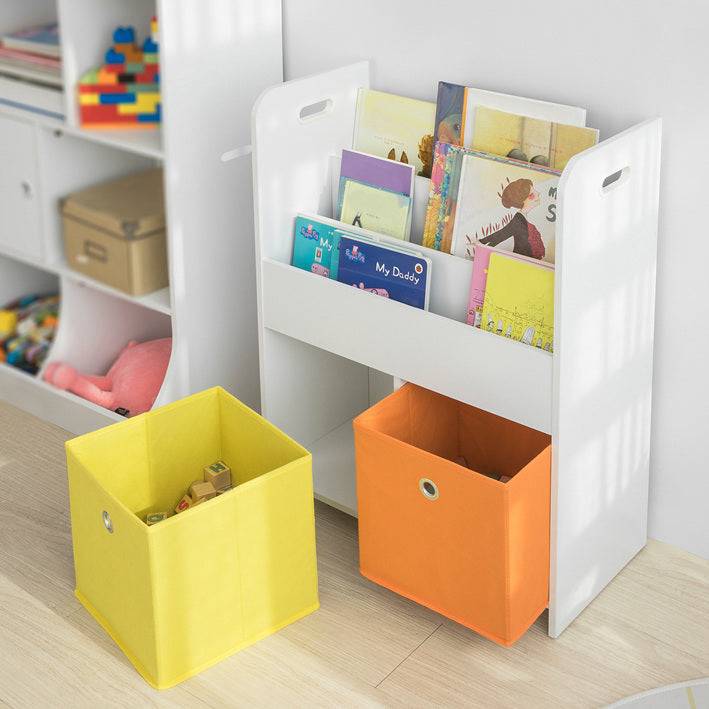 Sobuy SoBuy Kinderbücherregal Spielzeugtruhe Aufbewahrungsregal für Kinder Weiß KMB27-W Riesige Ersparnisse