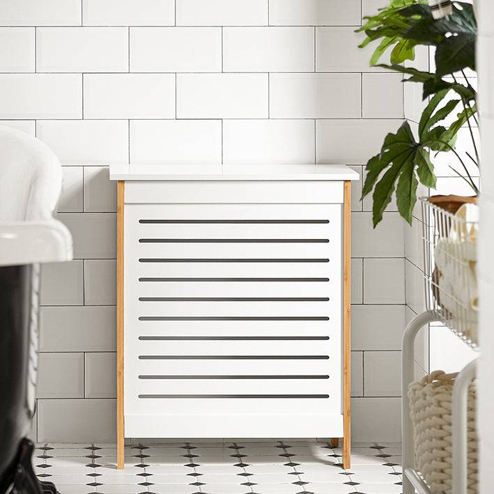 Sobuy B-Ware Wäschetruhe Wäschesammler Wäschekorb Natur-Weiß FSS66-WN-bwaren Super Sparpreis
