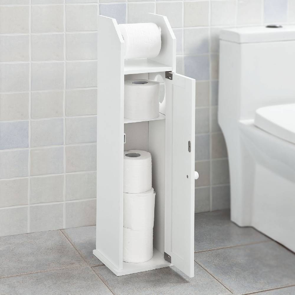 Sobuy SoBuy Toilettenpapierhalter Toilettenpapier Aufbewahrung Badezimmerschrank Weiß FRG135-W Letzte 2 Tage