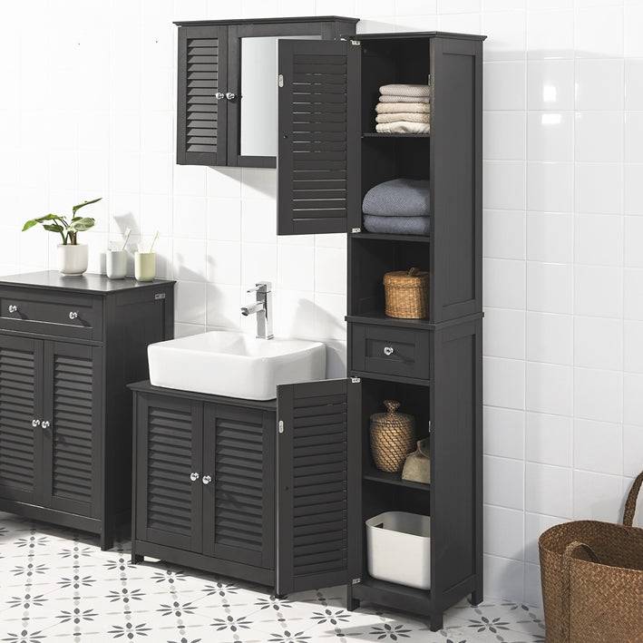Sobuy SoBuy Bad Hochschrank Badschrank Badregal Grau FRG236-DG Super Rabatt