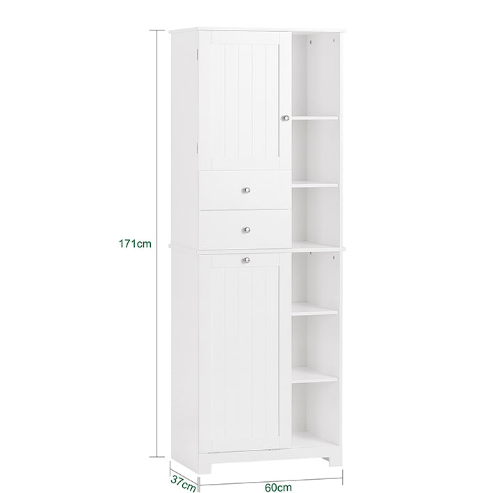 Sobuy SoBuy Hochschrank mit ausklappbarem Wäschesack Badschrank Badregal Weiß BZR104-W Fabrikladen