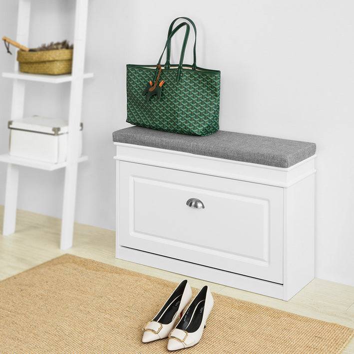 Sobuy SoBuy Schuhkipper Schuhbank mit Klappe Schuhschrank Weiß FSR82 zollfrei