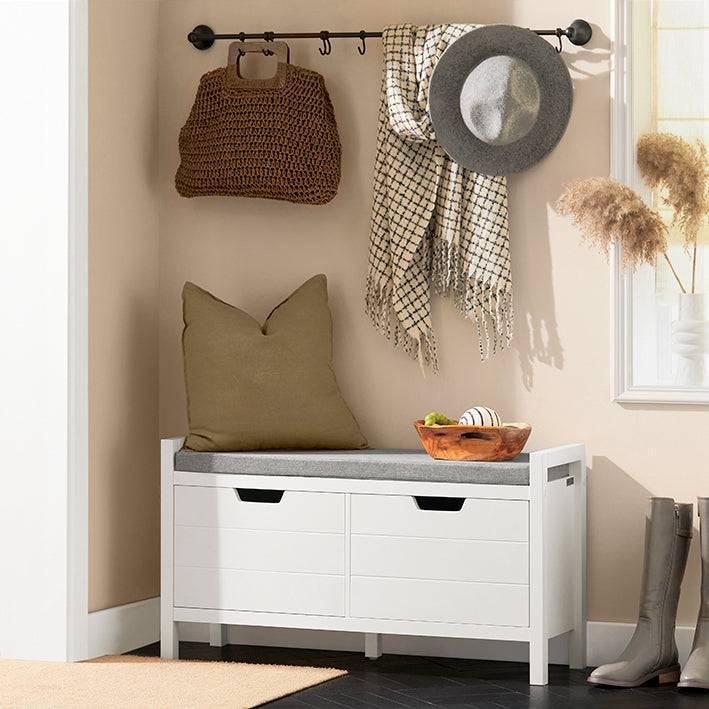 Sobuy SoBuy Sitzkommode Sitzbank mit Sitzfläche Schuhtruhe Weiß FSR63-W 50% Rabatt für begrenzte Zeit