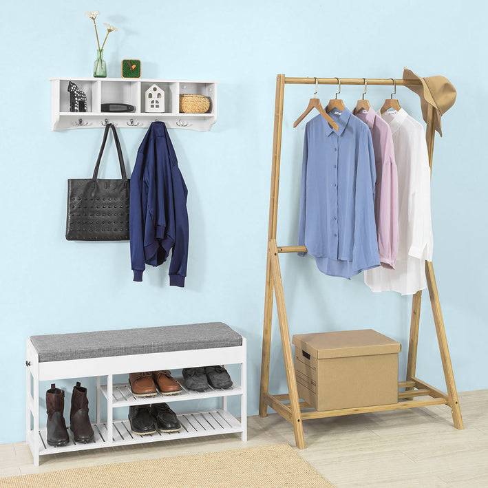 Sobuy SoBuy Wandgarderobe Hängeregal Flurgarderobe Weiß FRG48-L-W Angebote